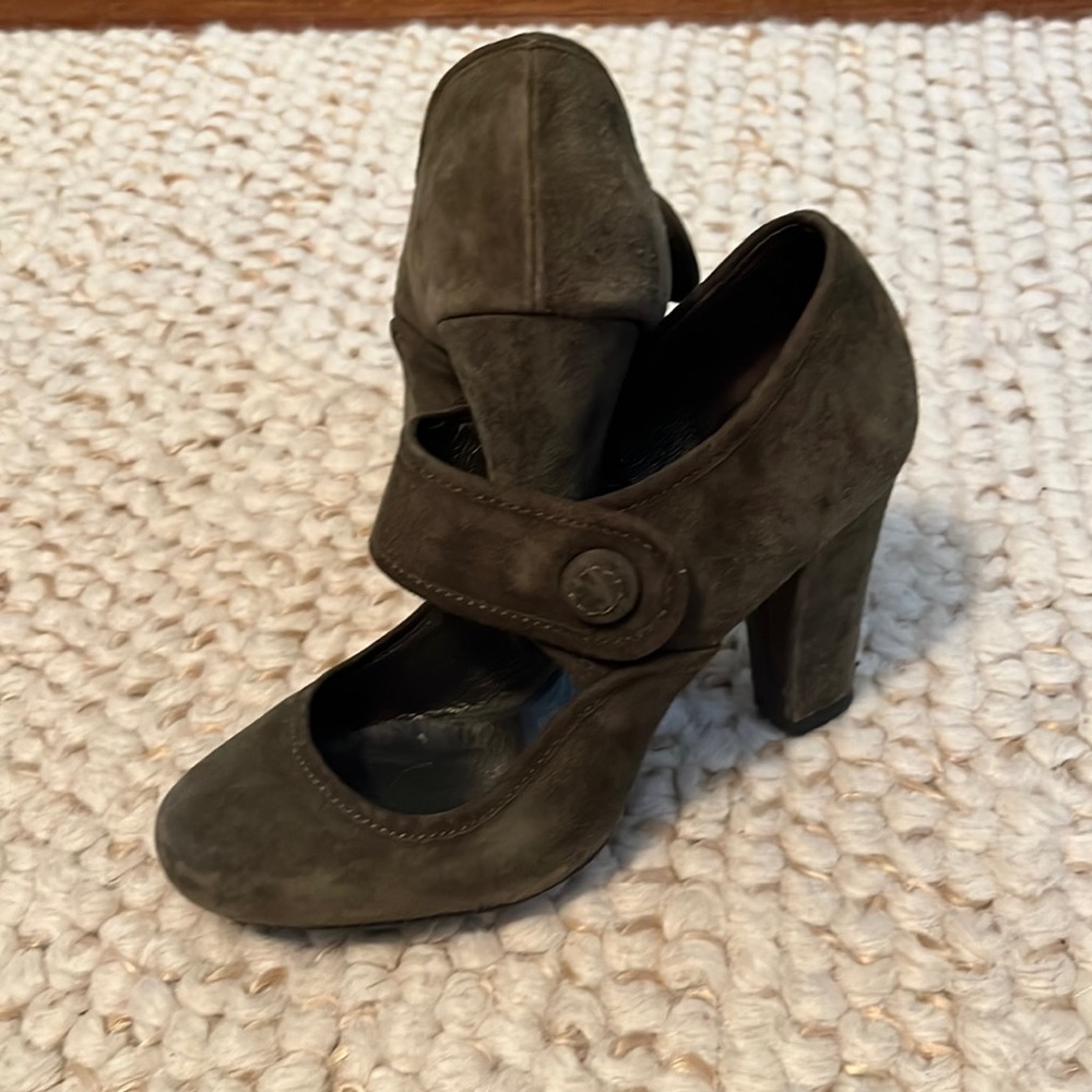 John Lewis UK | Forest Green Suede Heels | Size 5 1/2